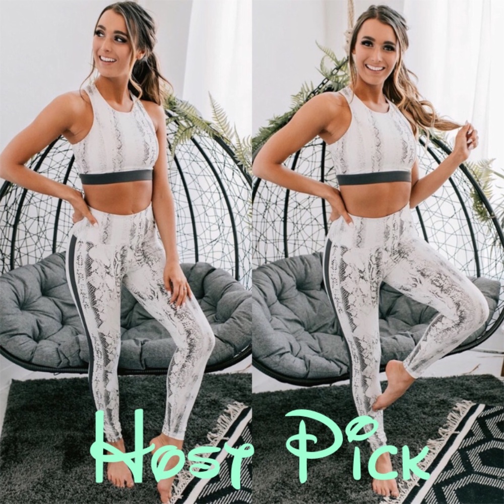 Snake Print Workout Legging and Bra Set